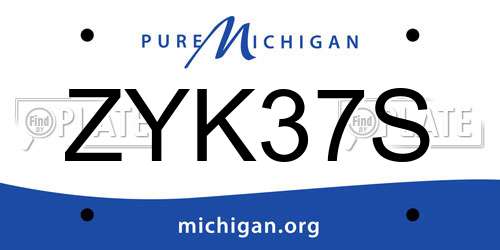 ZYK37S Michigan License Plate
