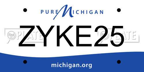 ZYKE25 Michigan License Plate