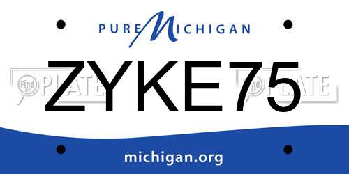 ZYKE75 Michigan License Plate