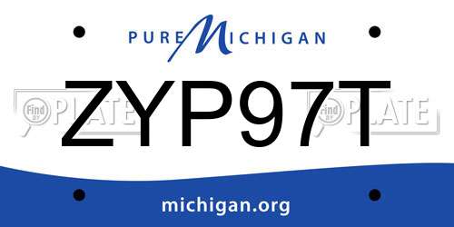ZYP97T Michigan License Plate