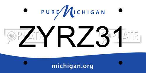 ZYRZ31 Michigan License Plate