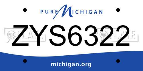 ZYS6322 Michigan License Plate