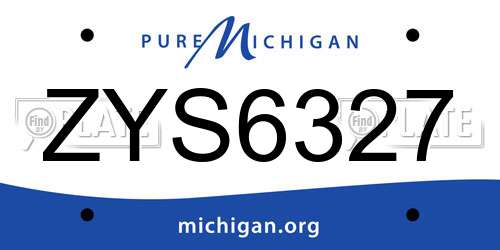 ZYS6327 Michigan License Plate