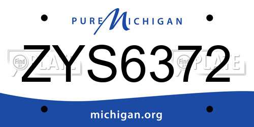 ZYS6372 Michigan License Plate
