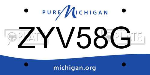 ZYV58G Michigan License Plate