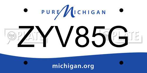 ZYV85G Michigan License Plate