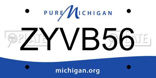 ZYVB56 Michigan License Plate