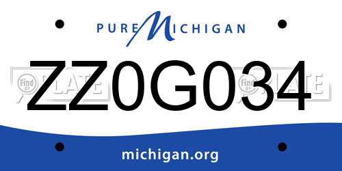 ZZ0G034 Michigan License Plate