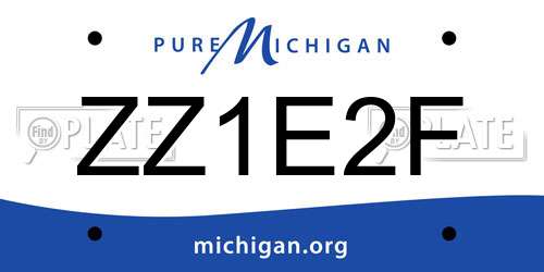 ZZ1E2F Michigan License Plate