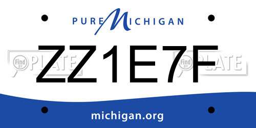 ZZ1E7F Michigan License Plate