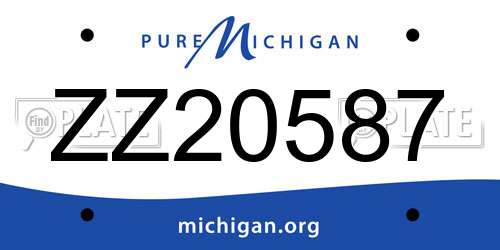 ZZ20587 Michigan License Plate
