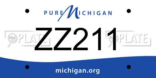 ZZ211 Michigan License Plate