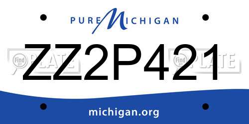 ZZ2P421 Michigan License Plate