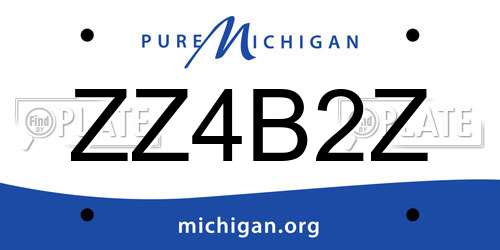 ZZ4B2Z Michigan License Plate