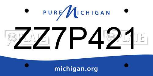ZZ7P421 Michigan License Plate