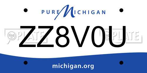 ZZ8V0U Michigan License Plate