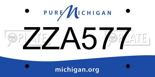 ZZA577 Michigan License Plate