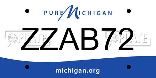 ZZAB72 Michigan License Plate