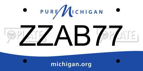 ZZAB77 Michigan License Plate