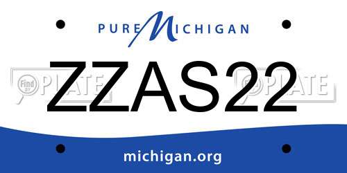 ZZAS22 Michigan License Plate