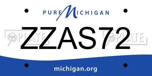 ZZAS72 Michigan License Plate