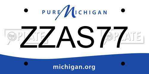 ZZAS77 Michigan License Plate