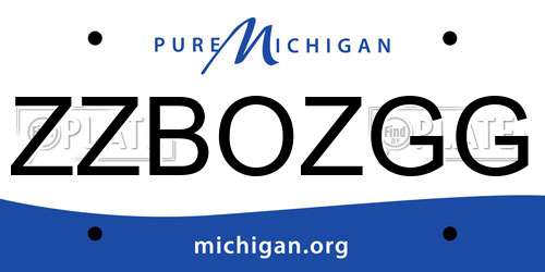 ZZBOZGG Michigan License Plate
