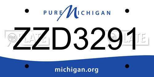 ZZD3291 Michigan License Plate