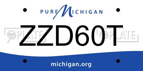 ZZD60T Michigan License Plate