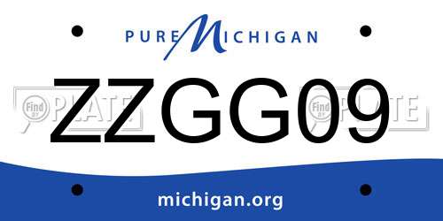ZZGG09 Michigan License Plate
