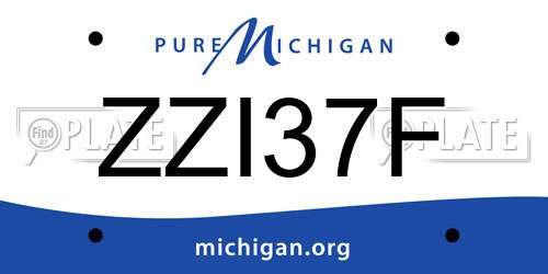 ZZI37F Michigan License Plate