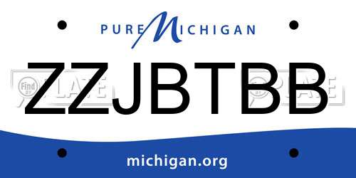 ZZJBTBB Michigan License Plate