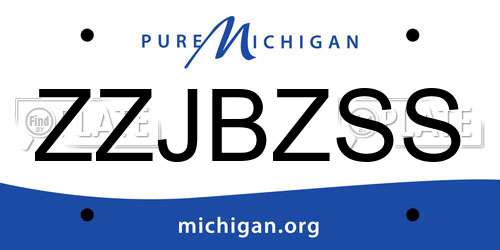 ZZJBZSS Michigan License Plate
