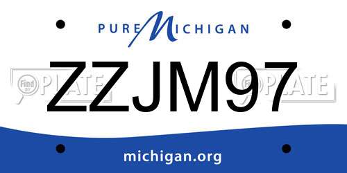 ZZJM97 Michigan License Plate