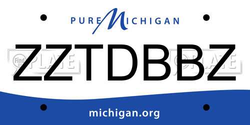 ZZTDBBZ Michigan License Plate