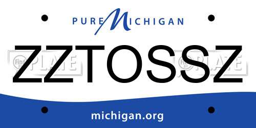 ZZTOSSZ Michigan License Plate