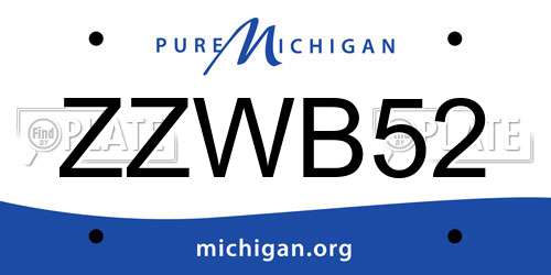 ZZWB52 Michigan License Plate
