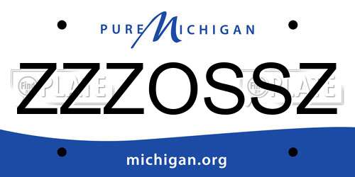 ZZZOSSZ Michigan License Plate