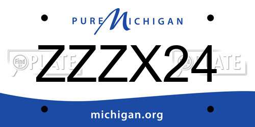 ZZZX24 Michigan License Plate
