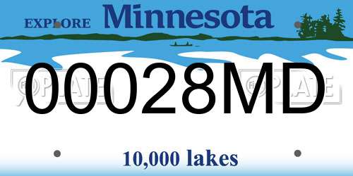 00028MD Minnesota License Plate