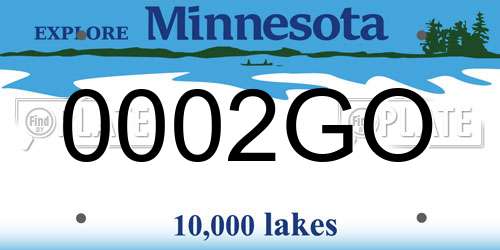 0002GO Minnesota License Plate