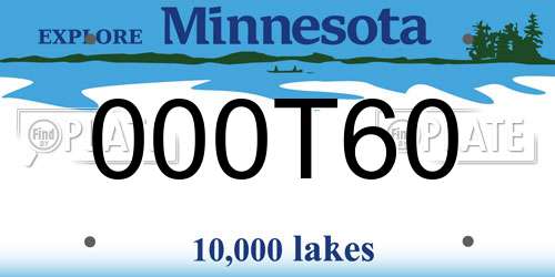 000T60 Minnesota License Plate