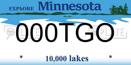 000TGO Minnesota License Plate