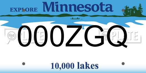 000ZGQ Minnesota License Plate