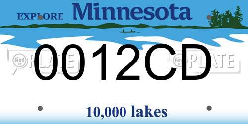 0012CD Minnesota License Plate