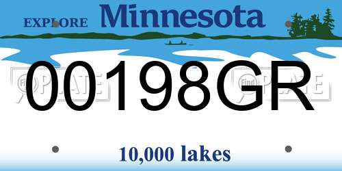 00198GR Minnesota License Plate