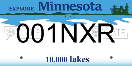 001NXR Minnesota License Plate