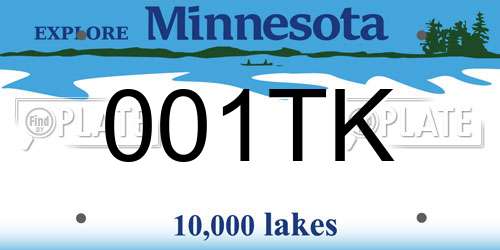 001TK Minnesota License Plate