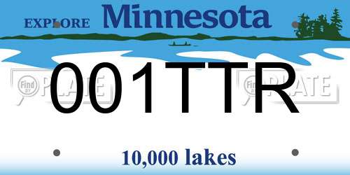 001TTR Minnesota License Plate
