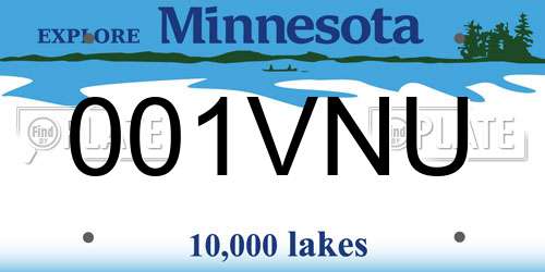 001VNU Minnesota License Plate
